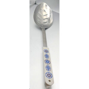 Vintage Ace Slotted Serving Spoon Stainless Steel USA RETRO Blue purple